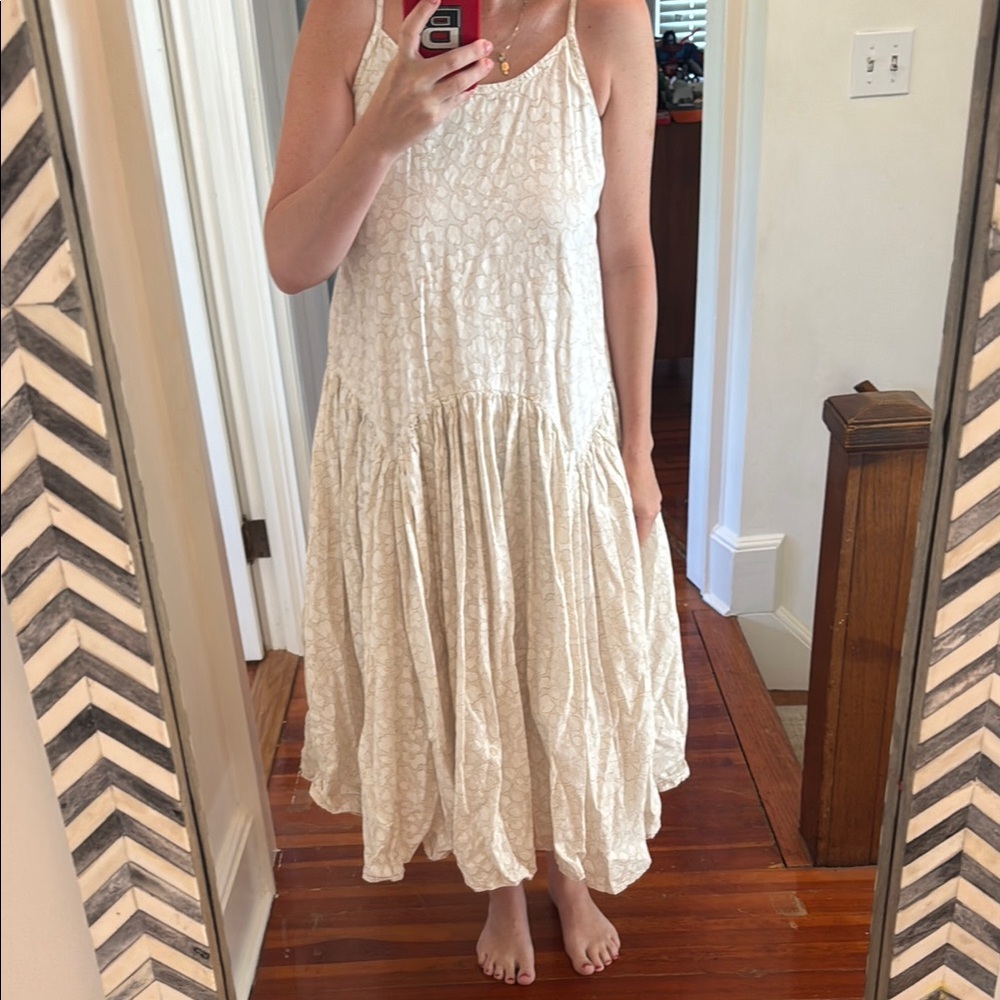 Printed Midi Sundress with Spaghetti Straps